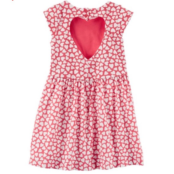 Carter’s Pink and White Hearts Jersey Dress sz 3T - Picture 2 of 7